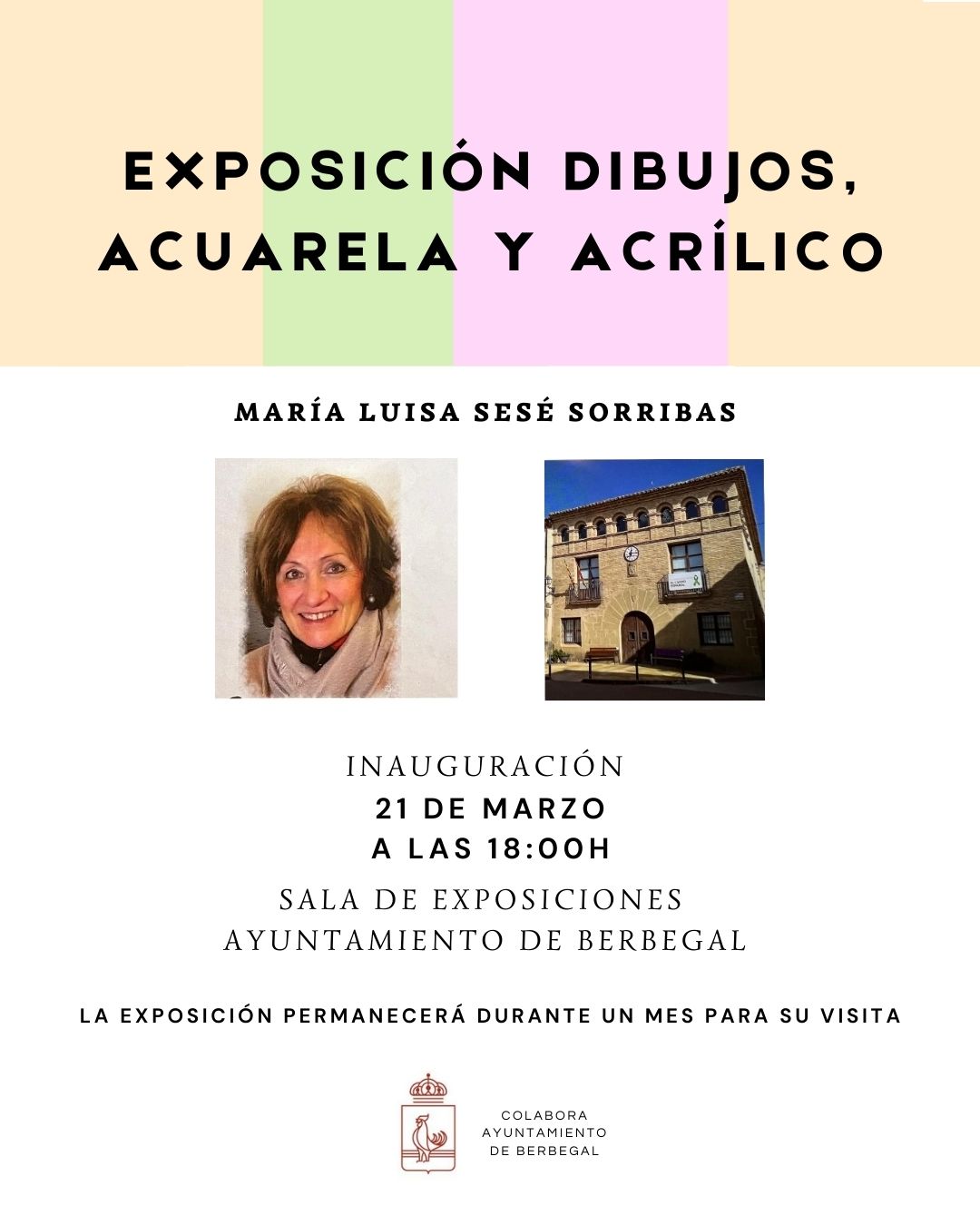 Exposición M Luisa Sesé dibujos, acuarelas y acrílico Berbegal