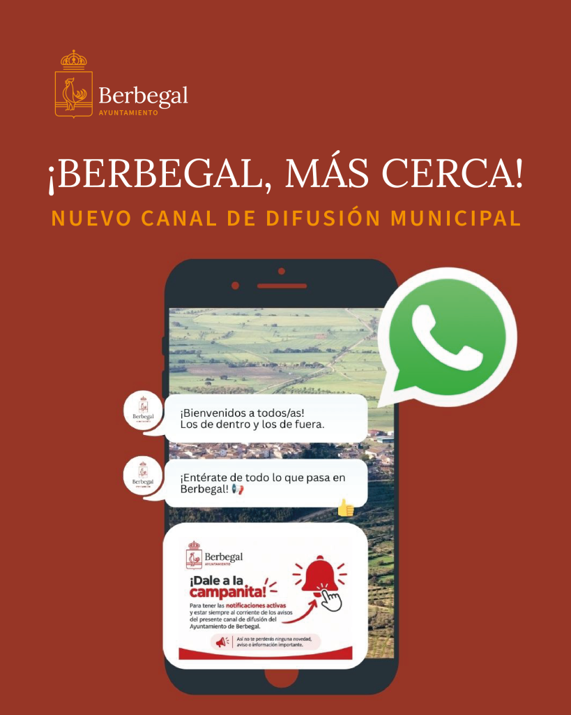 nuevo canal difusión whatsapp Berbegal
