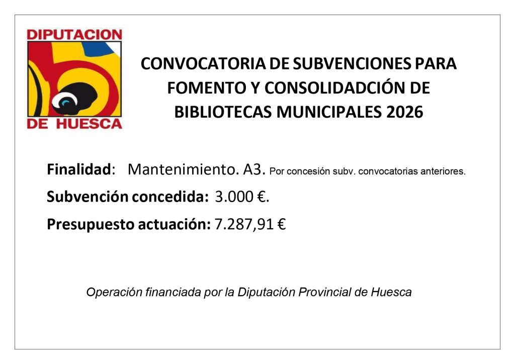 ayuda económica biblioteca Berbegal 2026